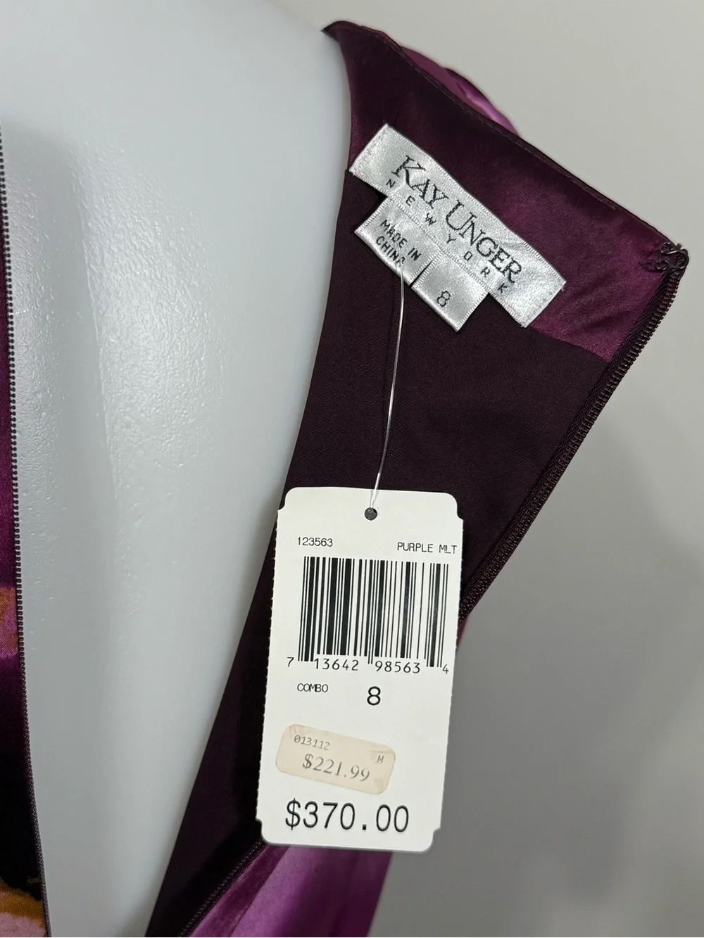 Kay Unger Satin Dress